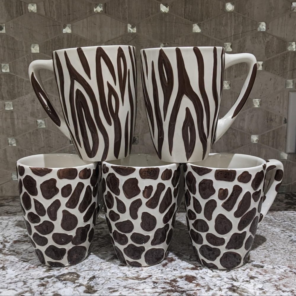 Laurie Gates Animal Print Mug Set